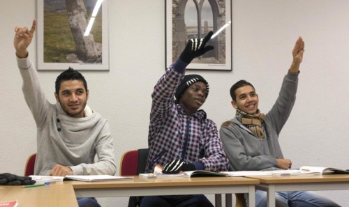 German course for refugees, 25 November 2015, Königs Wusterhausen, Brandenburg, Germany, Europe