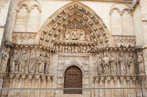 Portal of the Cathedral of Santa Maria of Burgos, historic centre, province of Burgos, Castile and