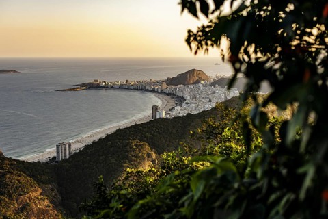 View from Sugarloaf Mountain to Copacabana in Rio de Janeiro. 21.07.2024. Photographed on behalf of