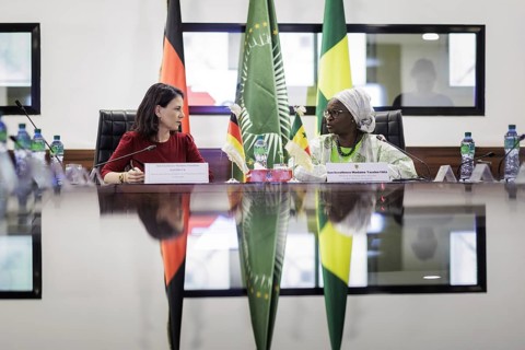 Annalena Bärbock (Alliance 90/The Greens), Federal Foreign Minister, recorded during a meeting with