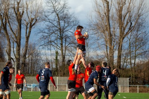Rugby: Germany against MKS Pogon Awenta Siedlce, Poland in Heidelberg (test match of the German