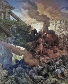 Godfrey enters Jerusalem First Crusade 1099, Historical, digitally restored reproduction from a