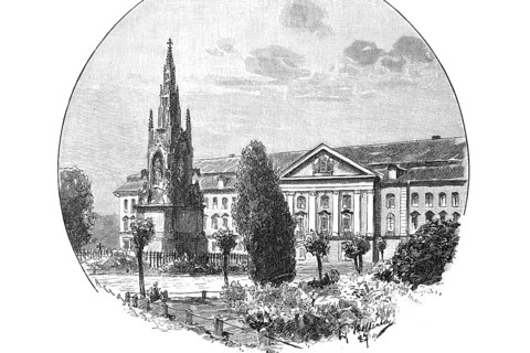 The University of Greifswald around 1900, Germany, reproduction of an original, around 1900,
