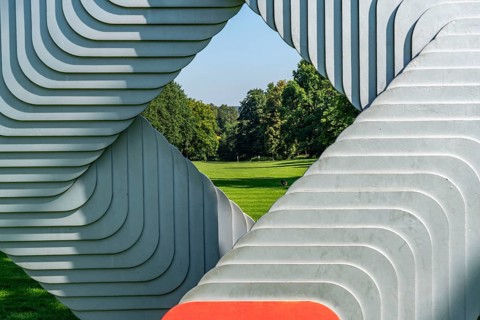 The Grugapark, Essen, botanical garden, park for leisure and recreation, artwork Layering, at the