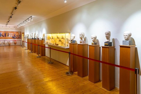 Interior of archaeology museum, Apollonia Archaeological Park, Albania, Europe