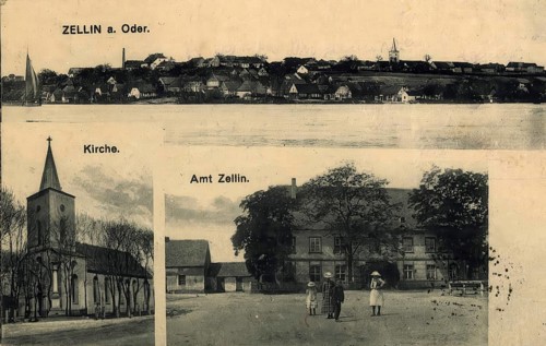 Historical postcard, picture postcard, Zellin an der Oder, Neumark, West Pomerania, today Czelin in
