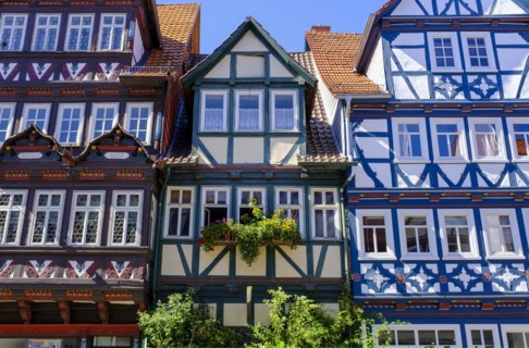 Half-timbered houses, Kirchstrasse, Allendorf district, Bad Sooden-Allendorf, Werratal,