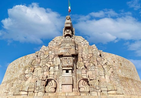 Merida, an iconic Homeland Monument (Monumento a la Patria) sculptured by Romulo Rozo, located at