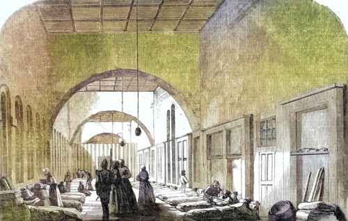 The barracks hospital in Scutari during the Crimean War (1853-56) under the direction of Florence