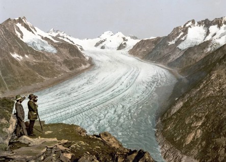 Eggishorn, Großer Aletschgletscher, mit Jungfrau, Mönch und Eiger, Wallis, Alpen von, Schweiz /
