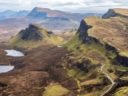 View of the Quiraing rock formations, Trotternish peninsula, Isle of Skye, Scotland, UK