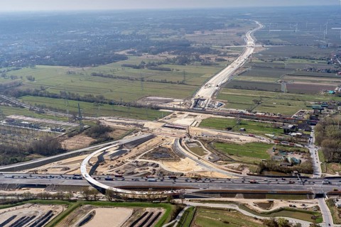 Motorway construction site A26, motorway junction, Süderelbe, road construction, motorway, A7, A26,