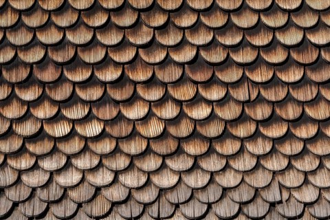 Schwarzenberg, Bregenz district, old wooden shingle, house wall, detail, Bregenzerwald, Voralberg,