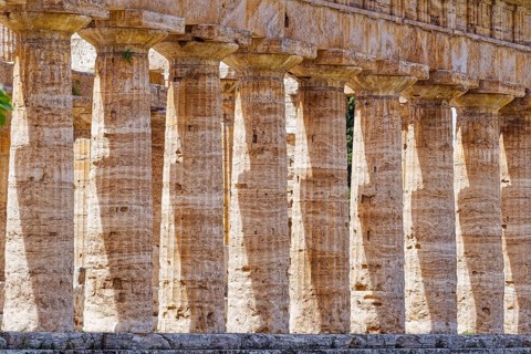 Paestum archaeological site and ruins, UNESCO World Heritage Site, in the province of Salerno.