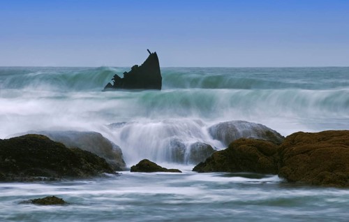 Shipwreck off the coast of Namibia