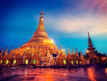 Vintage retro effect filtered hipster style image of Myanmer famous sacred place and tourist