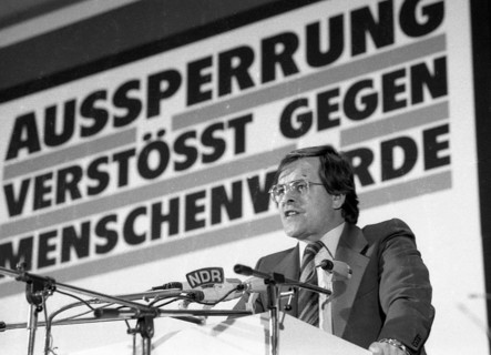 DGB rally for a ban on lock-outs 26.01.1980 in Hanover, Germany, Europe