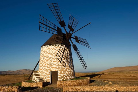 Fuerteventura, Canary Islands, Windmill in Tefia, Spain, Europe
