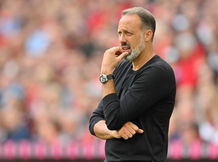 Coach Pellegrino Matarazzo VfB Stuttgart, gesture, gesture, thoughtful, Allianz Arena, Munich,