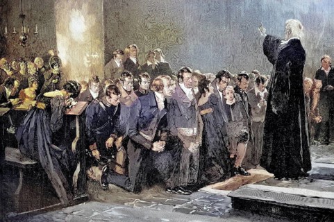 Blessing of the War Volunteers 1813, Napoleonic Wars, Historic, digitally restored reproduction of