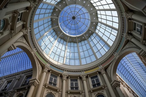 Dome of De Passage, neo-Renaissance building, now a shopping centre, The Hague, Holland,