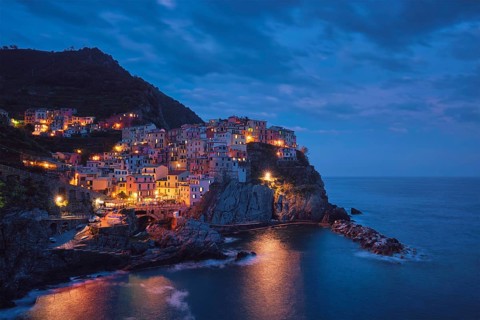 Manarola village popular european italian tourist destination in Cinque Terre National Park UNESCO