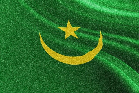 Mauritania glitter flag, national flag, glittering flag sparkle background