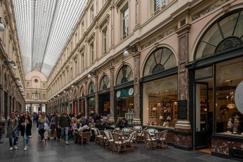 Brussels, Bruxelles, Royal Gallery Saint Hubert, one of the oldest covered shopping arcades in