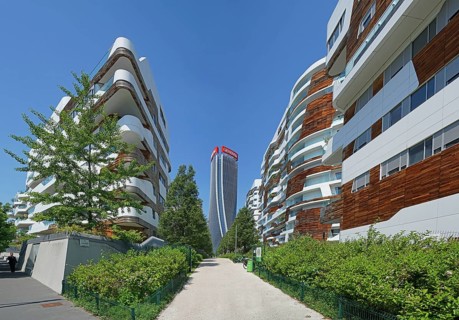 Apartment complex and high-rise Generali Tower or Torre Generali or Lo Storto by architect Zaha