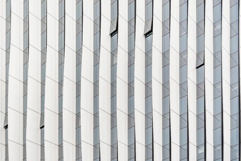 Detail of curtain wall in modern architecture office building. Abstract background