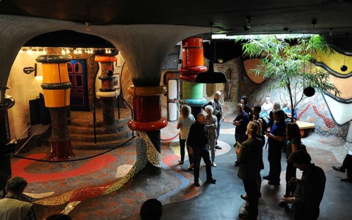 Hundertwasser elements in the Kuchlbauer brewery in Abendberg Bavaria