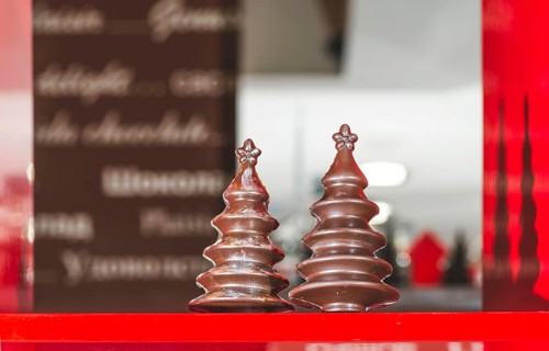 Chocolate Christmas Trees. Brown chocolate. Bulgaria