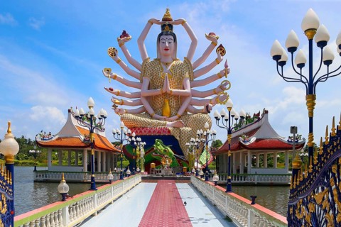 The Temple Wat Plai Laem, Ko Samui, Thailand, Asia