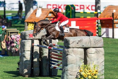 Calgary, Canada, Sept., 7, 2024. Jorne Sprehe of Germany, riding Toys competes in the BMO Nations