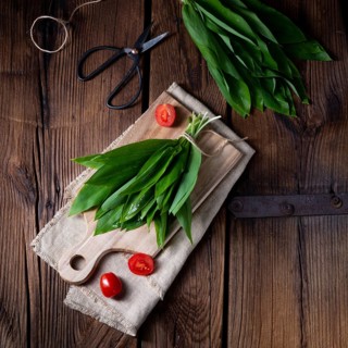 Allium ursinum fresh wild garlic with many valuable vitamins