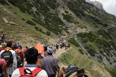 Pilgrim, amarnath yatra, jammu Kashmir, india, asia