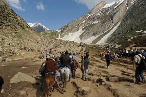 Pilgrim, amarnath yatra, jammu Kashmir, india, asia