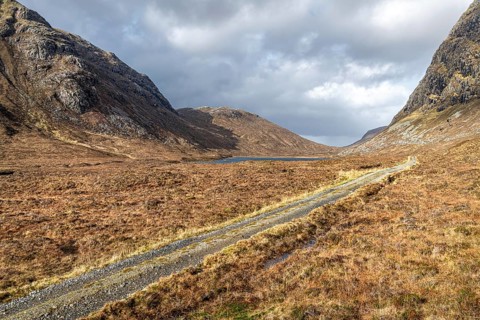Track leading to Loch Scourst in Glen Mhiabhaig on the Isle of Harris in the Outer Hebrides