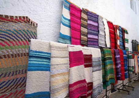 Alpujarras blankets rugs in Granada traditional colorful Serape