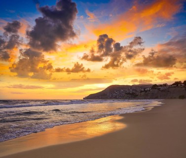 Arenal Bol beach in Calpe also Calp in Alicante of spain at Costa Blanca Arenal-Bol