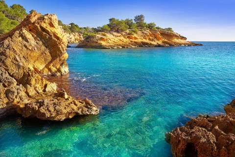 Ametlla L'ametlla de mar beach illot in Costa dorada of Tarragona in Catalonia