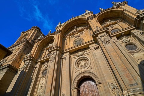 Granada Cathedral facade in Spain Andalusia