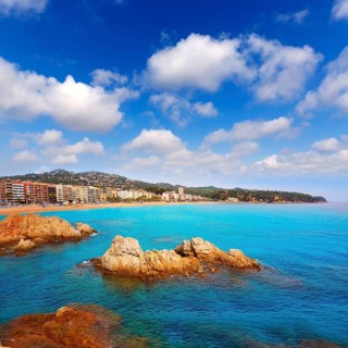 Costa Brava beach Lloret de Mar in Catalonia at Spain