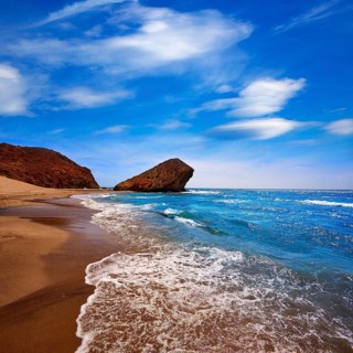Almeria Playa del Monsul beach at Cabo de Gata in Spain