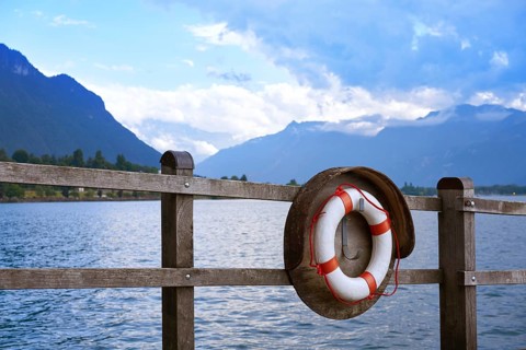Geneve Lake Leman Geneva lifebuoy Switzerland Swiss