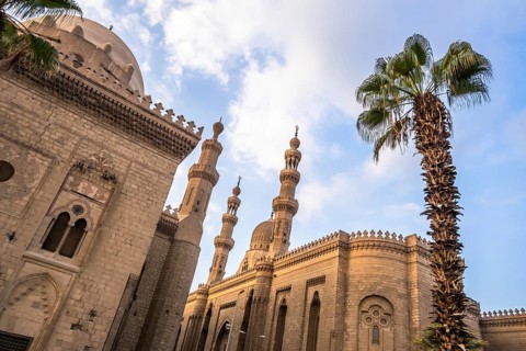 The two mosques Al-Rifa'i and Sultan Hassan in Cairo Egypt