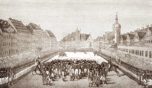 The monarchs and generals at the market place in Leipzig on 19.10.1813, Battle of the Nations,