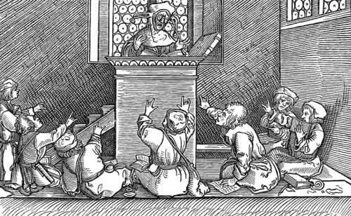 School lesson with children, 16th century
