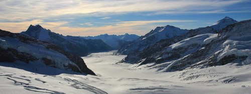 Morning scene in the Swiss Alps