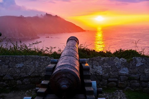 Ribadesella canon gun in Asturias of Spain